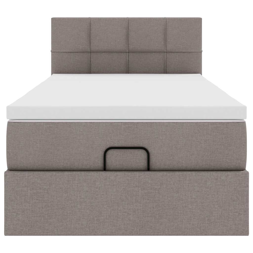 Ottoman bed met matras en LED's 100x200 cm stof taupe