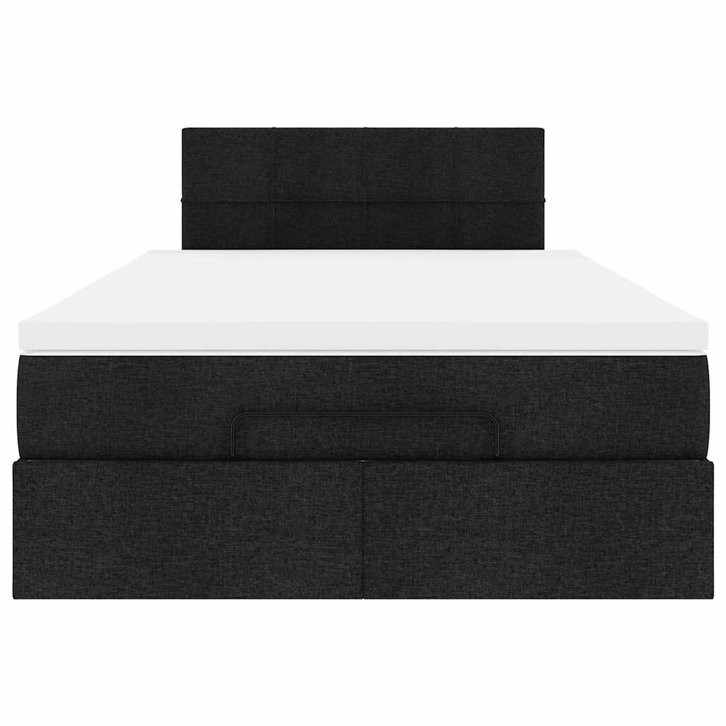 Ottoman bed met matras en LED's 120x190 cm stof zwart