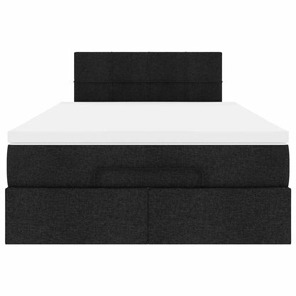 Ottoman bed met matras en LED's 120x190 cm stof zwart