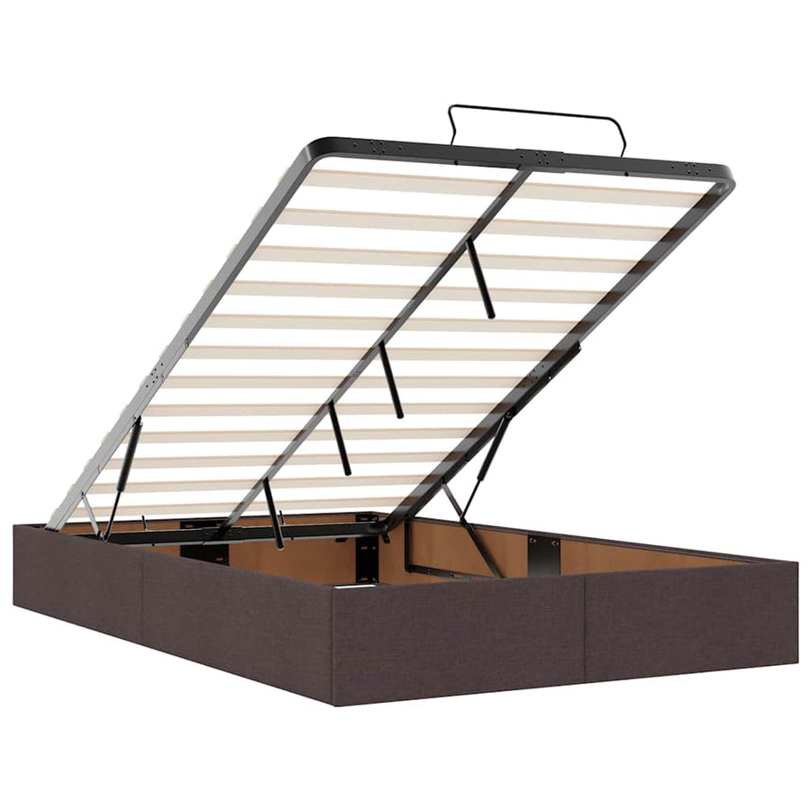 Ottoman bed met matras en LED's 120x190 cm stof donkerbruin