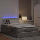 Ottoman bed 120x190 cm stof taupe met matras en LED