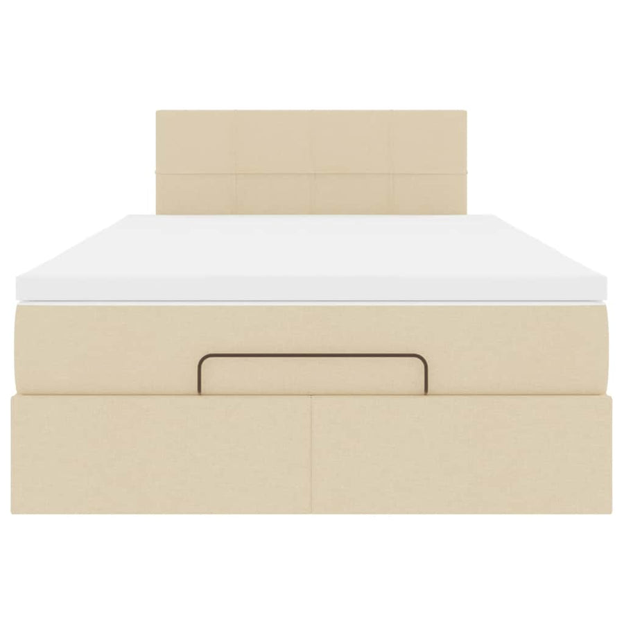 Ottoman bed met matras en LED's 120x190cm stof crèmekleurig