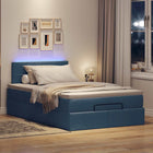 Bed met opbergruimte en LED 120x190 cm blauw