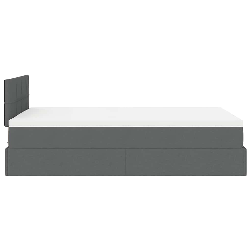 Ottoman bed met matras en LED's 120x200 cm stof donkergrijs
