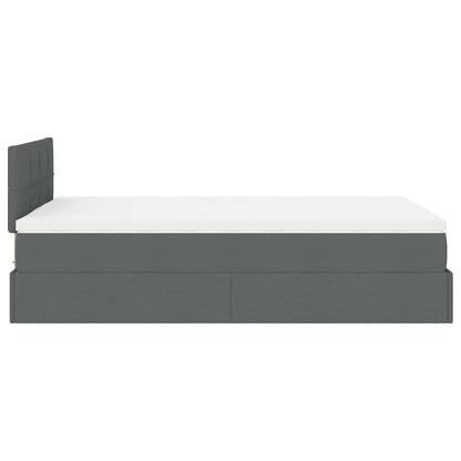 Ottoman bed met matras en LED's 120x200 cm stof donkergrijs