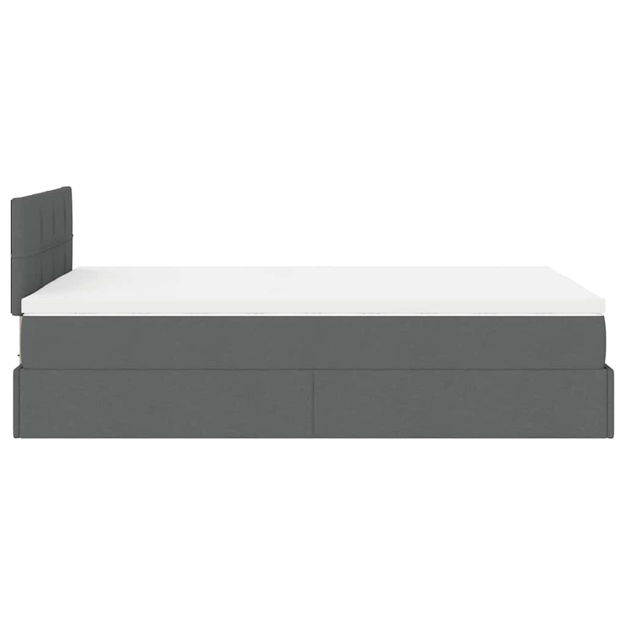 Ottoman bed met matras en LED's 120x200 cm stof donkergrijs