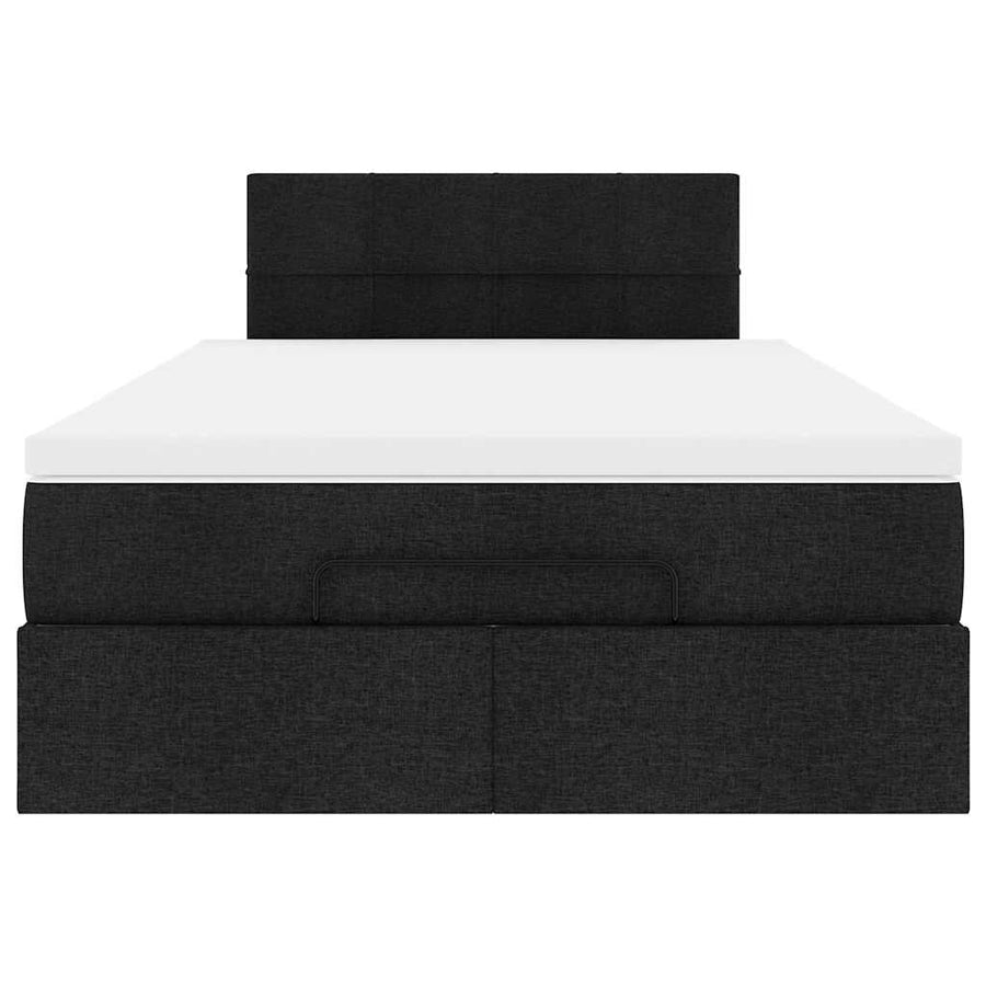 Ottoman bed met matras en LED's 120x200 cm stof zwart