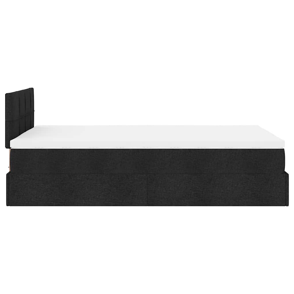 Ottoman bed met matras en LED's 120x200 cm stof zwart