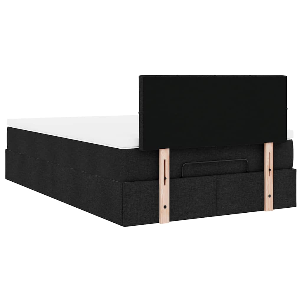 Ottoman bed met matras en LED's 120x200 cm stof zwart