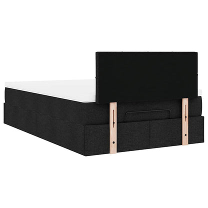 Ottoman bed met matras en LED's 120x200 cm stof zwart