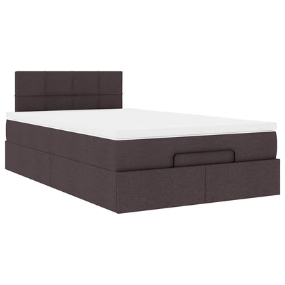 Ottoman bed met matras en LED's 120x200 cm stof donkerbruin