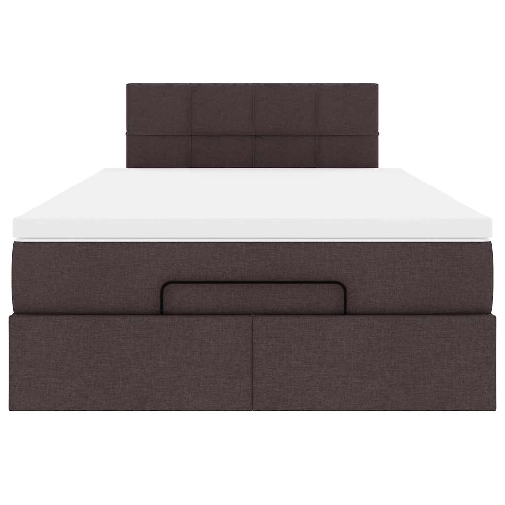Ottoman bed met matras en LED's 120x200 cm stof donkerbruin