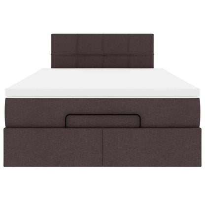 Ottoman bed met matras en LED's 120x200 cm stof donkerbruin