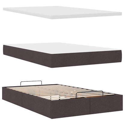 Ottoman bed met matras en LED's 120x200 cm stof donkerbruin