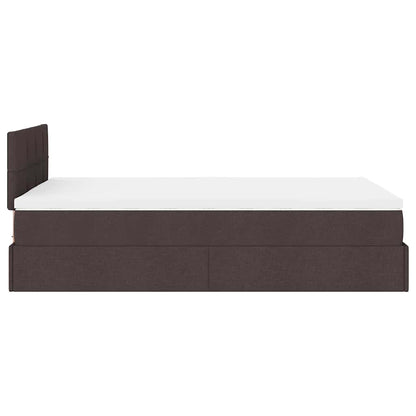 Ottoman bed met matras en LED's 120x200 cm stof donkerbruin