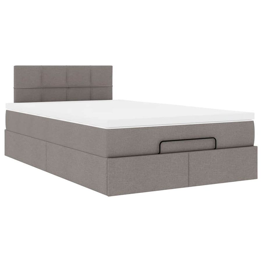Ottoman bed met matras en LED's 120x200cm stof taupe