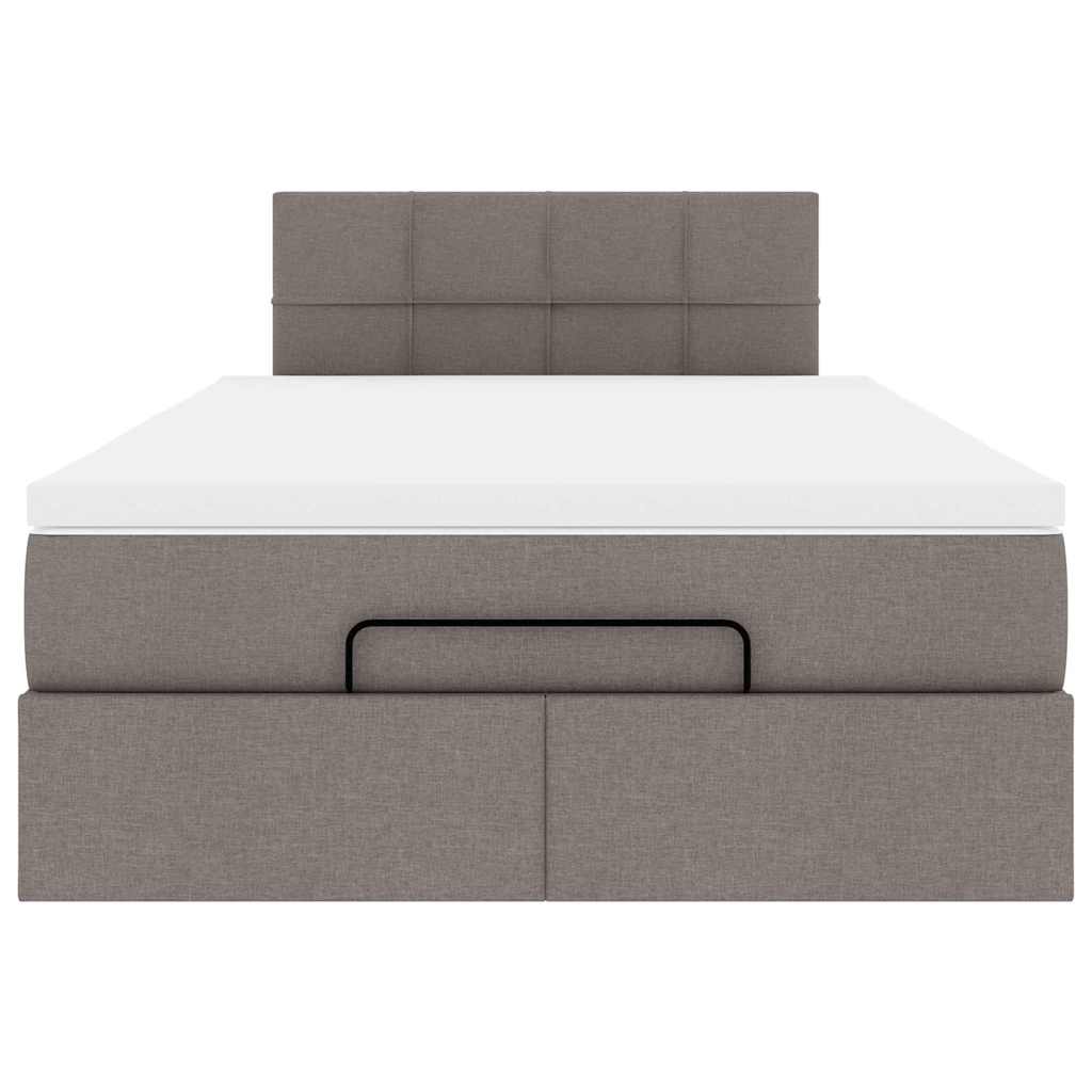 Ottoman bed met matras en LED's 120x200cm stof taupe