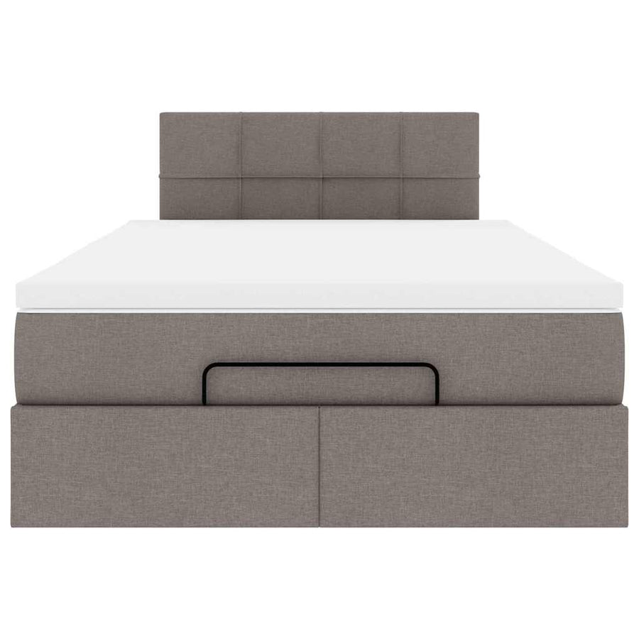 Ottoman bed met matras en LED's 120x200cm stof taupe