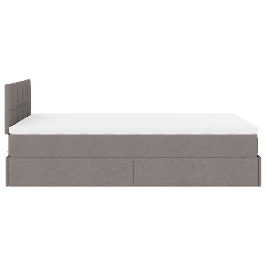 Ottoman bed met matras en LED's 120x200cm stof taupe