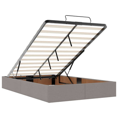 Ottoman bed met matras en LED's 120x200cm stof taupe