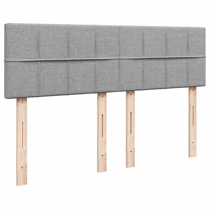 Bed poef met matras en LED's stof 140x190 cm lichtgrijs