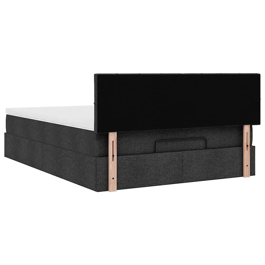 Bed poef met matras en LED's stof 140x190 cm zwart