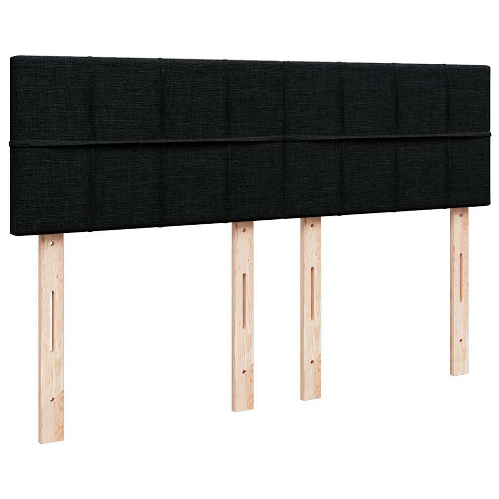 Bed poef met matras en LED's stof 140x190 cm zwart