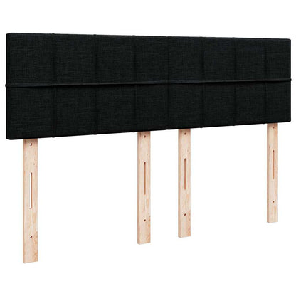 Bed poef met matras en LED's stof 140x190 cm zwart
