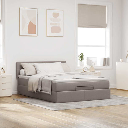 Bed Poef Met Matras En Led's Stof 140 x 190 cm Taupe