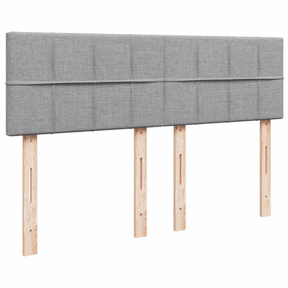 Ottoman bed met matras en LED's 140x200cm stof lichtgrijs