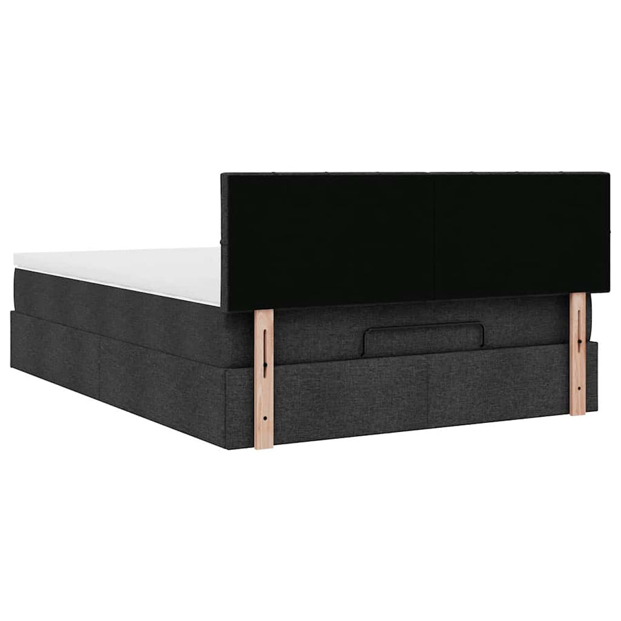 Ottoman bed met matras en LED's 140x200 cm stof zwart