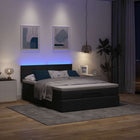 Bed 140x200 cm stof zwart met matras en LED
