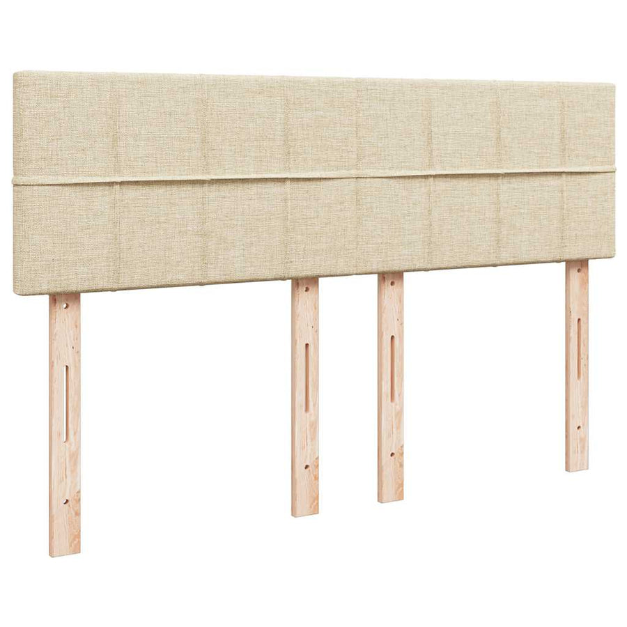 Ottoman bed met matras en LED's 140x200 cm stof crèmekleurig