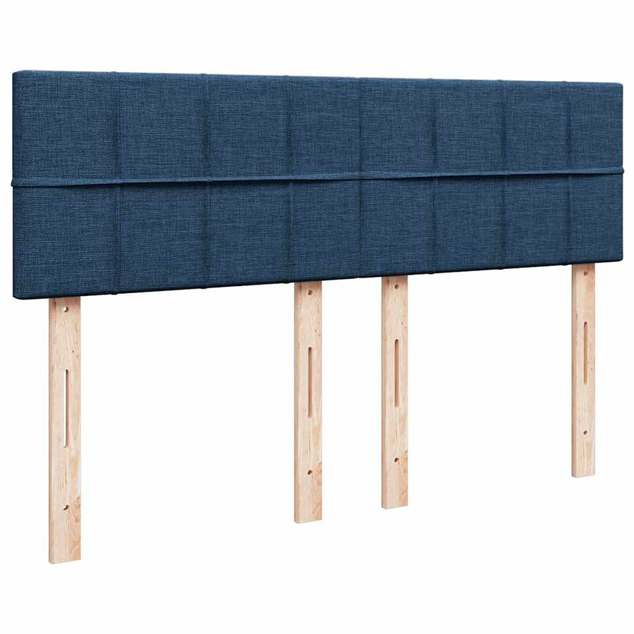 Ottoman bed met matras en LED's 140x200cm stof blauw