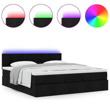 Ottoman bed met matras en LED's 160x200cm stof zwart