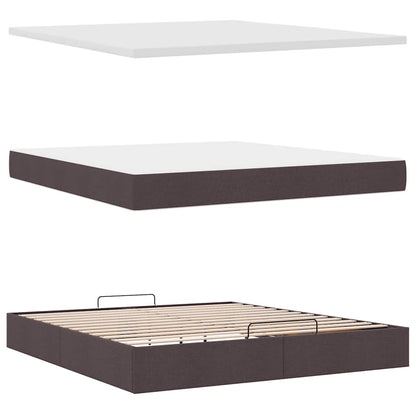Ottoman bed met matras en LED's 160x200cm stof donkerbruin