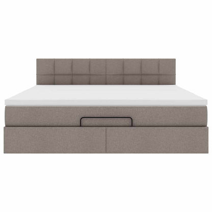 Ottoman Bed Met Matras En Led's 160X200Cm Stof 160 x 200 cm Taupe