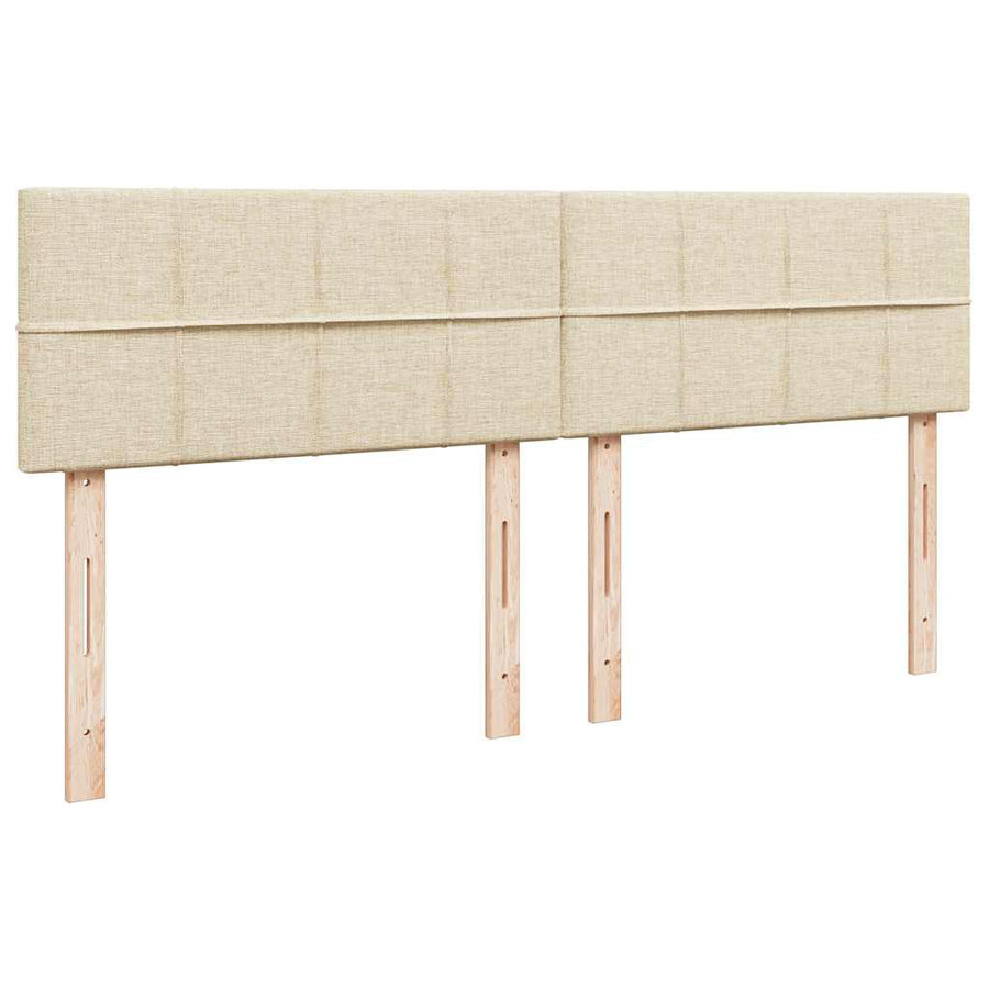 Ottoman bed met matras en LED's 160x200cm stof crèmekleurig