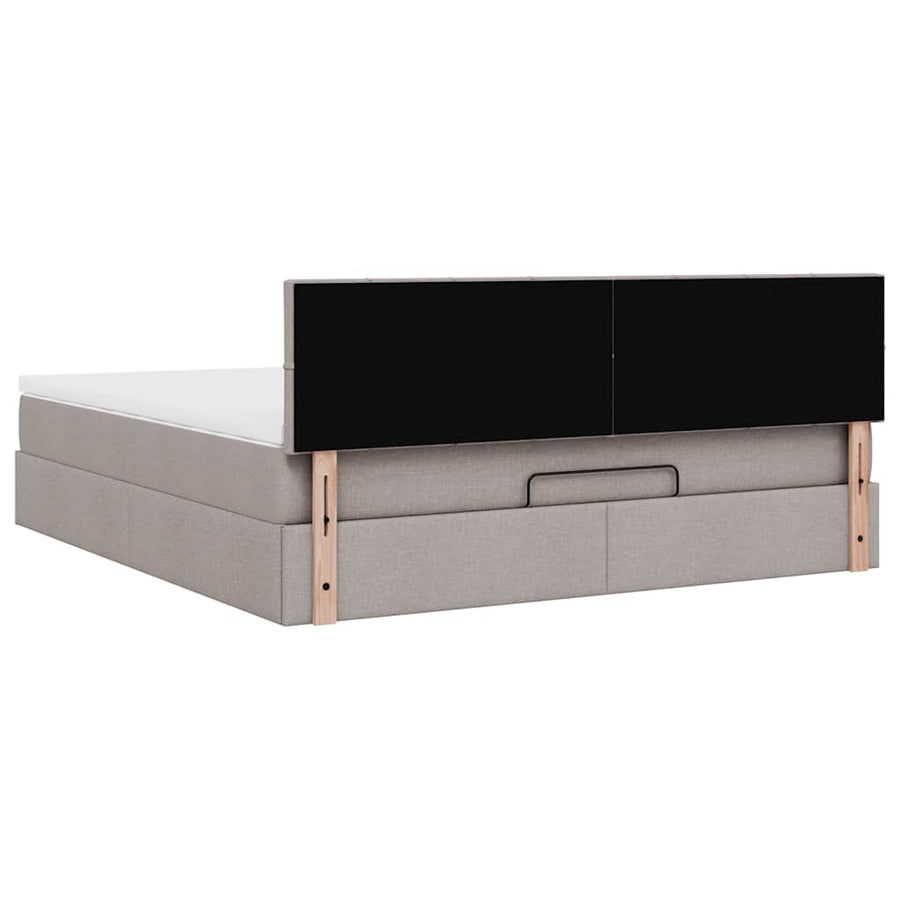 Bed poef met matras en LED's 180x200 cm stof taupe