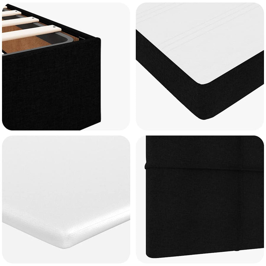 Ottoman bed met matrassen en LED's 200x200cm stof zwart