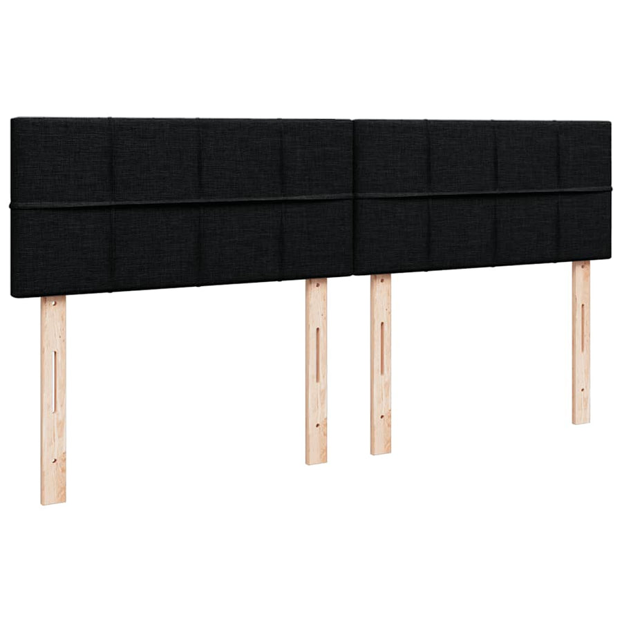 Ottoman bed met matrassen en LED's 200x200cm stof zwart
