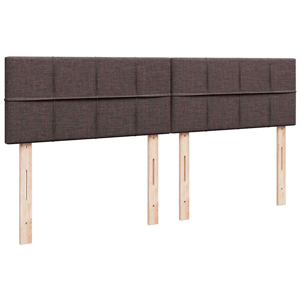 Ottoman bed met matrassen en LED's 200x200cm stof donkerbruin