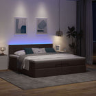 Ottoman bed 200x200 cm donkerbruin stof