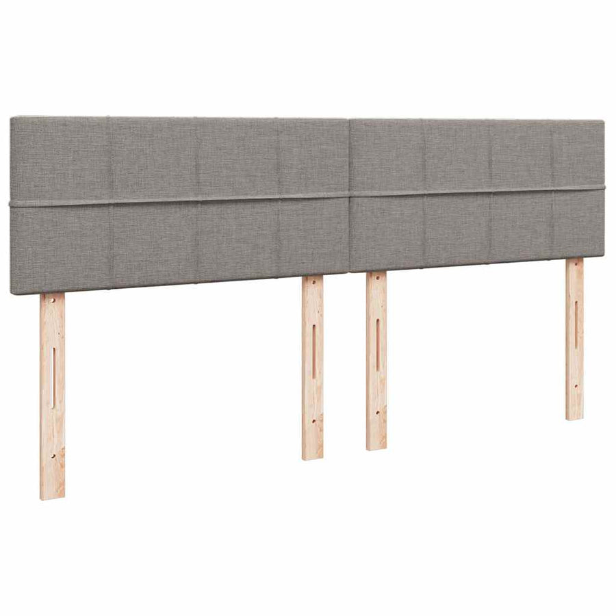 Ottoman bed met matrassen en LED's 200x200cm stof taupe