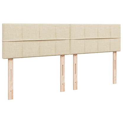 Ottoman bed met matrassen en LED's 200x200cm stof crèmekleurig