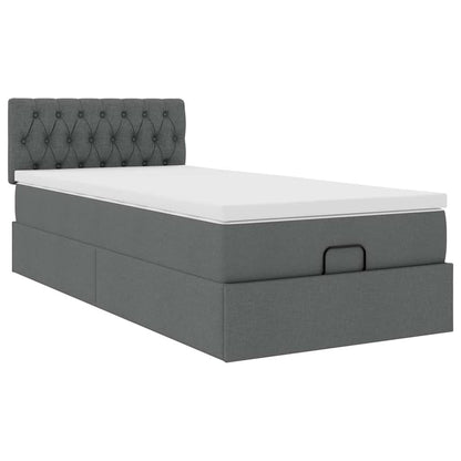 Ottoman bed met matras en LED's 80x200cm stof donkergrijs