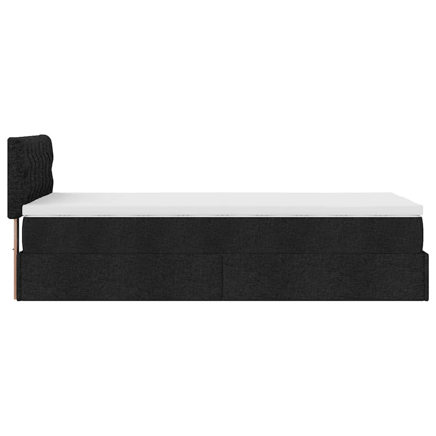 Ottoman bed met matras en LED's 80x200cm stof zwart