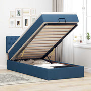 Ottomaans bed met matras en LED 80x200 cm blauw