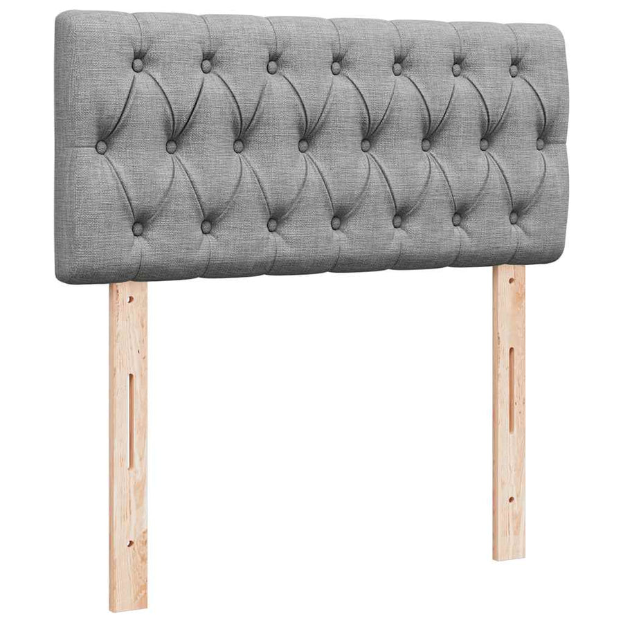 Ottoman bed met matras en LED's 90x190cm stof lichtgrijs