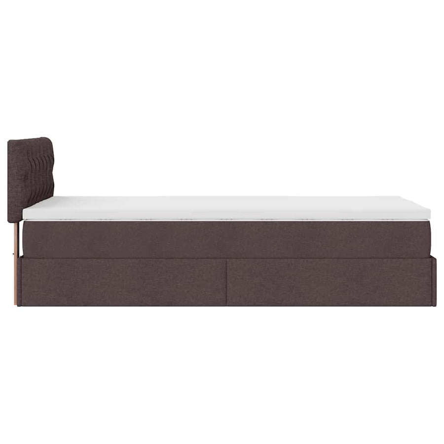 Ottoman bed met matras en LED's 90x190cm stof donkerbruin